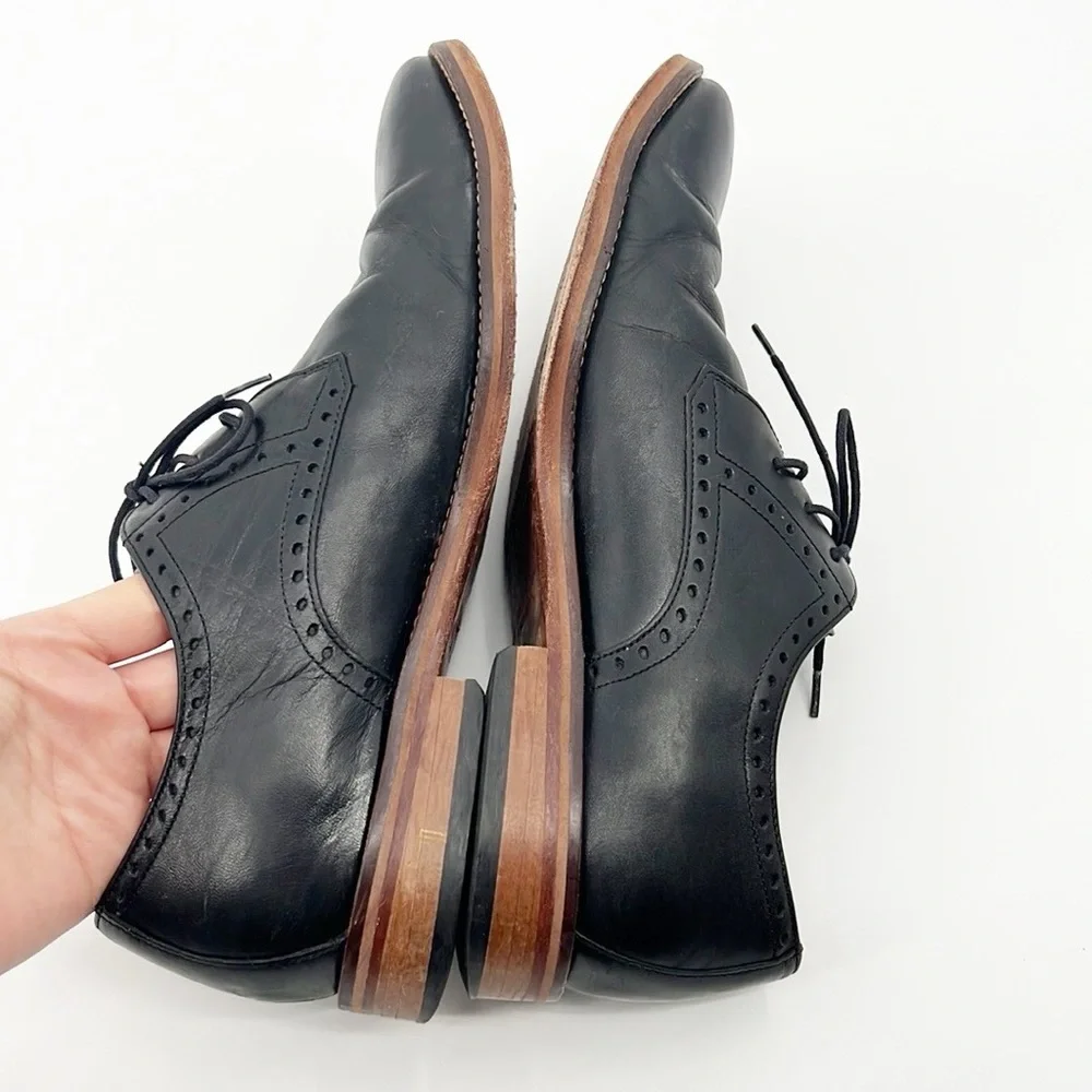 Johnston & Murphy Leather Conard Cap Toe Oxfords Black size 9.5